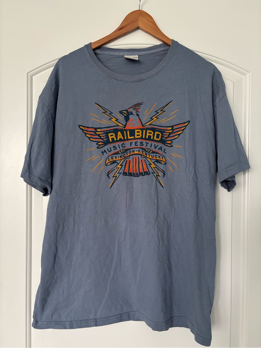 Railbird Music Festival 2024 Lineup T Shirt Blue Large Noah Kahan Hozier